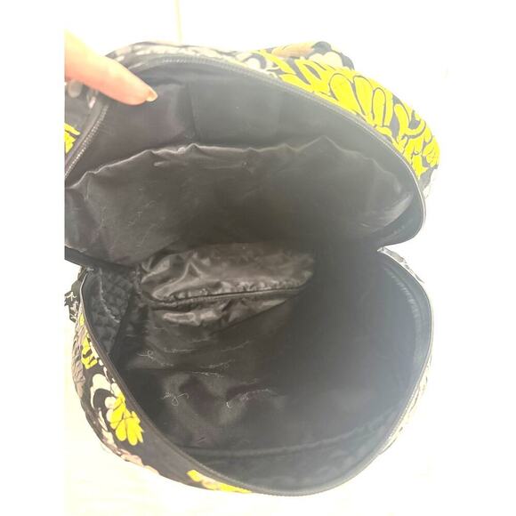 Vera Bradley Baroque Black/Yellow/White Laptop Backpack Full Size School - Picture 8 of 9